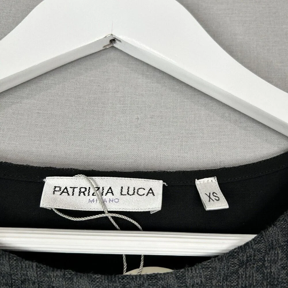 Patrizia Luca Womens Dress‎ Extra Small Gray Ribbed Sweater Travel Minimalist